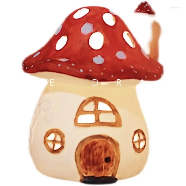 Figurines décoratives en céramique, maison champignon mignonne, petite lampe de nuit, paquet de matériel de bricolage, décoration de chambre à coucher, cadeau d'anniversaire, 38 sections