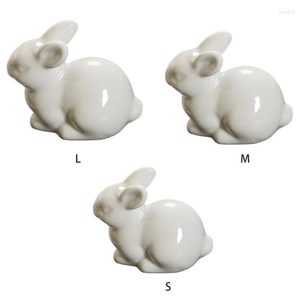 Figuras decorativas cerámica lindo escritorio blanco para escritorio animal decoración de muñecas de muñecas de departamento para niños escritorio