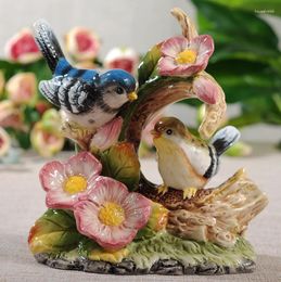 Decoratieve Beeldjes Keramische Bloem Vogelliefhebbers Home Decor Tuin Ornament Ambachten Kamer Bruiloft Decoratie Gift Porselein Dierenbeeldje