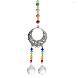 Figurines décoratives Chakra Organisateurs suspendus Crystal Retro Silver With Two Ball Window Living Room Decoration Accessories DIY Rainbow