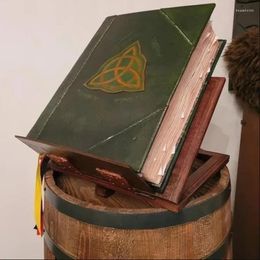 Figurines décoratives Charmed Book Of Shadows Couverture de journal verte reliée vierge et lignée 350 pages Spell Record Spellbook vintage Magic Gift