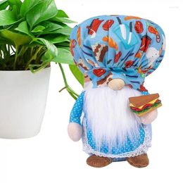 Figurines décoratives Chef Gnome en peluche, poupée réutilisable sans visage avec chapeau contenant de la nourriture pour cuisine, canapé, bibliothèque, cheminée, bureau