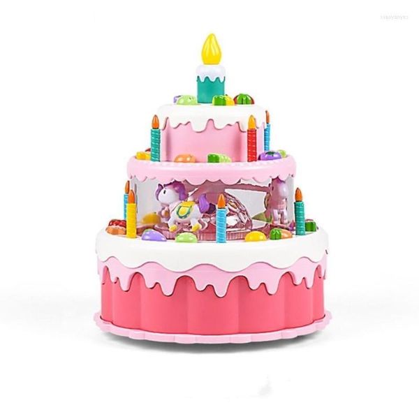 Figuritas decorativas para niños y niñas, juguetes eléctricos para regalo de pastel de cumpleaños, vela de juguete, inducción de música ligera