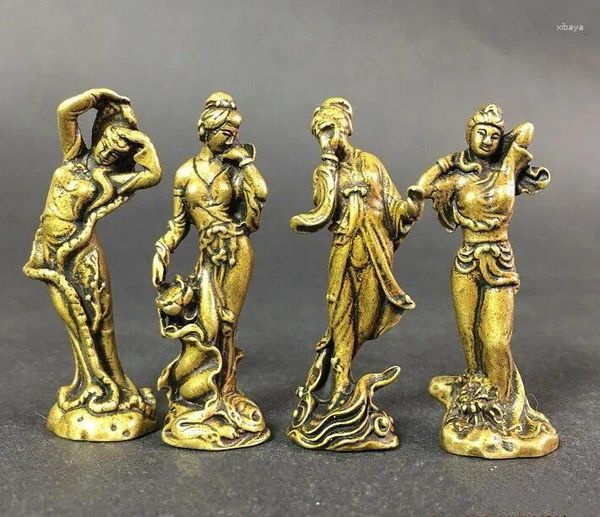 Figurines décoratives China Brass Archaize quatre grandes belles femmes statues