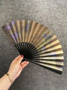 Decoratieve beeldjes China Landschap Dubbelzijdig Opvouwbare Fan Thuis Dagelijks Draagbare Handdans Handwerk Collectie Bamboe Decoratie