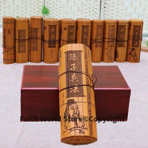 Figurines décoratives Chine National Foreign présente cadeau - The Art of War # Sun-Tzu -Bamboo Collector Edition Book (2 Langue) Top Business