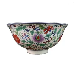 Figurines décoratives Chine ancienne porcelaine pastel bleu et blanc plus couleur floral motif de farine chinoise