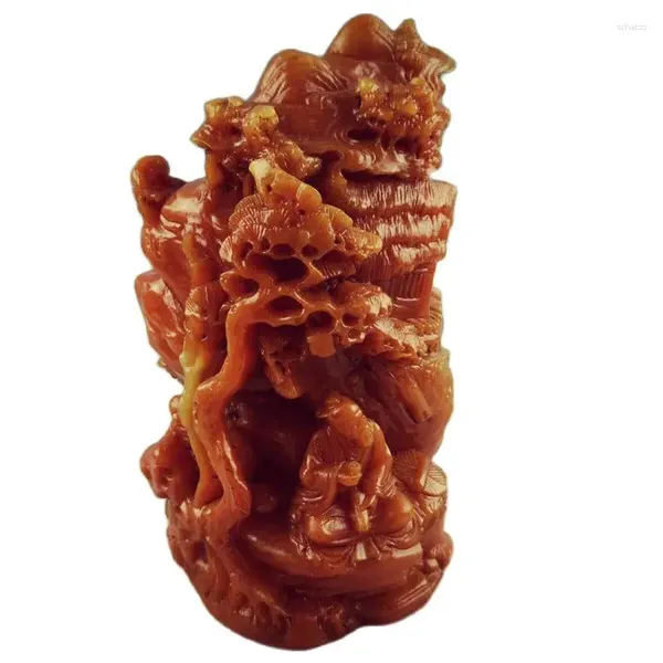 Figurines décoratives Chine Shoushan Stone Old Hand sculpd Decoration Status Statues et Sculptures Bureau Collection Ornements Gift