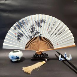 Figurines décoratives Style antique chinois 8 pouces 30 os pliant de riz papier de riz opéra lotus orchidée bambou pivoine peinture à l'encre