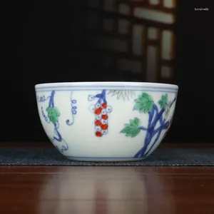 Figurines décoratives chinoises bleu et blanc en porcelaine de porcelaine de colorée de thé à thé 3,1 