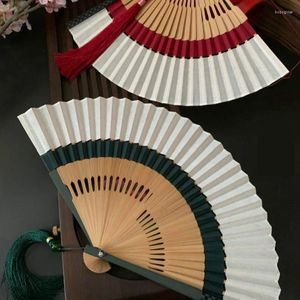 Figuras decorativas Fan clásica clásica pequeña Venana Vintage Ventiladores de obsequios Fans de algodón Bambú plegable Abanicos para Boda