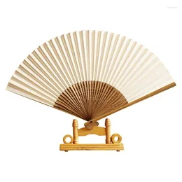 Figurines décoratives chinois bricolage pliant main papier ventilateur Ventilador Portable bambou artiste calligraphie encre peinture Xuan Fans