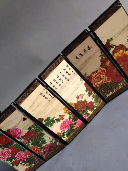 Figurines décoratives chinoises laquer à double usage (richesse en fleurs) Écran de la garde