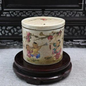 Decoratieve beeldjes Chinese Famille Rose Porselein Jar Granaatappel Kinderpatroon Cricket Pot 4.13 