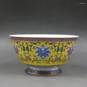 Decoratieve beeldjes Chinese Famille Rose Porselein Qing Qianlong Lotus Peach Design Bowl 5,1 inch