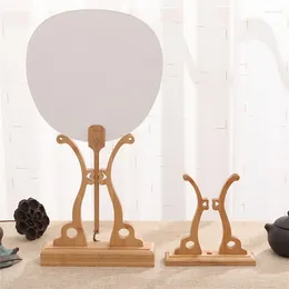 Decoratieve beeldjes Chinese handventilatorstandaard Hout Stevige ronde displayvoet Handige houder