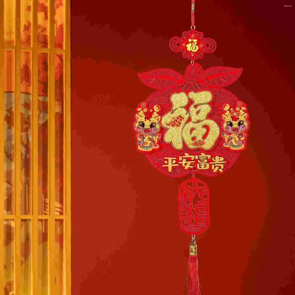 Figurines décoratives chinois nœud pavillon rouge 2024 Ornement Dragon Decoration Festival du printemps Lucky Oriental Pendant