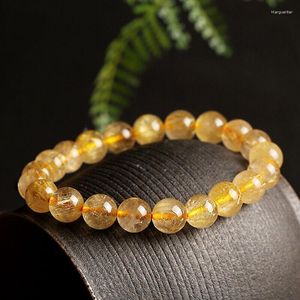 Decoratieve beeldjes Chinese natuurlijke titaniumkristal 10 mm ronde kralen Handketen Prachtige armband