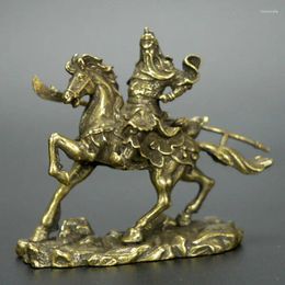 Decoratieve beeldjes Chinese oude antieke collectie handwerk bronzen Guan Yu Ride Horse Statue