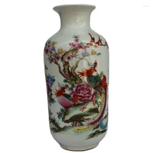Figurines décoratives chinois Old Porcelain Ornements Pastel Phoenix PEONON MAP VASES