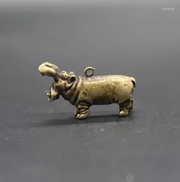 Figuritas decorativas hipopótamo chino de latón puro colgante pequeño