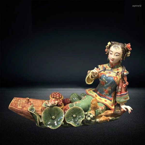 Figurines décoratives style chinois créatif artisanat belles femmes art sculpture dame classique statue céramique artisanat décoration de maison