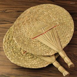 Decoratieve beeldjes Chinese stijl handgemaakte waaier natuurlijk handgeweven palmblad woondecoratie vintage zomer koel 31 37cm