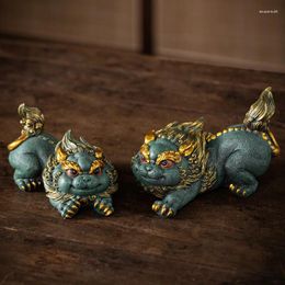 Figurines décoratives de style chinois dessin pi Xiu paires de maison de salon ornements de bureau