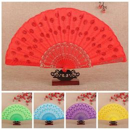 Figurines décoratives de style chinois ventilateur de danse de danse de haute qualité poignée de pôle colorée pole main paillettes de maison décoration pliage