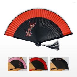 Decoratieve beeldjes Chinese stijl Red Black Vintage Hand Fan Vouwfans Dance Wedding Party Gunst Bamboo