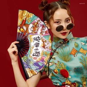 Decoratieve beeldjes Chinese stijl Silk Summer Folding Fan Drama Patroon Art Crafy Geschenk Decoratie Ornamenten Netwerk Korte Video Dance