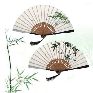 Decoratieve beeldjes Chinese stijl Vintage zomer bamboe vouwfan hand vastgehouden dans bruiloft feestje decor pocket cadeaus