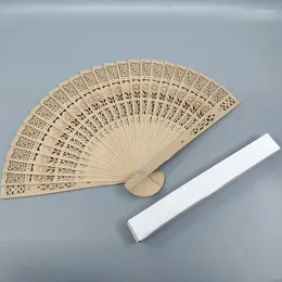 Decoratieve beeldjes Chinese stijl Houtmateriaal Imitatie Sandelhout Fan Zon Bloem Hol Vouwen Bruiloft Verjaardagsfeestje Reizen Klein cadeau