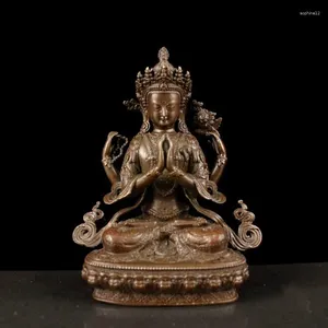 Decoratieve Beeldjes Chinese Tibetaans Boeddhisme Guanyin Kwan Yin Avalokitesvara Bodhisattva Vier-Armen Figuur Boeddhabeeld Collectie