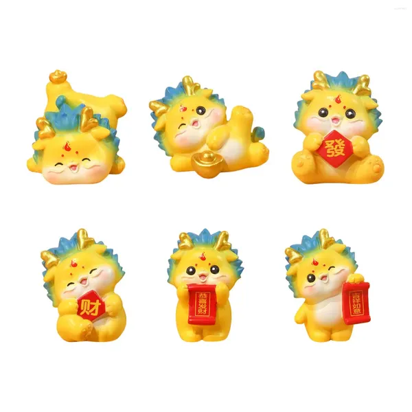 Figurines décoratives Année chinoise Dragon Figurine Mini souvenirs mignons Souvenirs Feng Shui Spring Festival Decor for Shelf Office Home Desktop Car