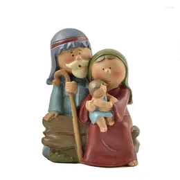 Decoratieve beeldjes Christus geboorte van Jezus ornament geschenken kerststal ambachten hars kerst kribbe decoratie katholieke miniaturen