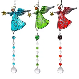 Figurines décoratives Christmas Angel Fairy Elf Halo Witch Magic Wand pentagram Crystal Ball Prism Metal Whited Fir Wind Chimes