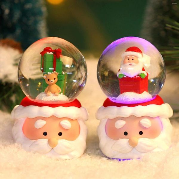 Figurines décoratives de Noël Crystal Ball Éclairage de neige Ornement Ornement de Thanksgiving Gift Home Office Bureau Décoration