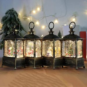 Figurines décoratines Christmas Crystal Lantern Music Box Rotalt Wind Lampe for Children's Birthday Decorations Gift Scene Arrangement