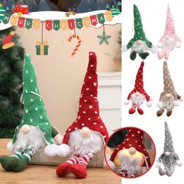 Figuras decorativas Decoraciones navideñas Bosque largo de piernas largas Muñeca con luces Aves de amor colgantes en un alambre