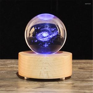 Figurines décoratives Gift Snow Globe Crystal Ball Music Box en bois Bluetooth en bois