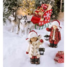Figuritas decorativas, escultura de farol de Navidad, resina creativa para jardín, estatua para niños, adornos, accesorios de decoración del hogar
