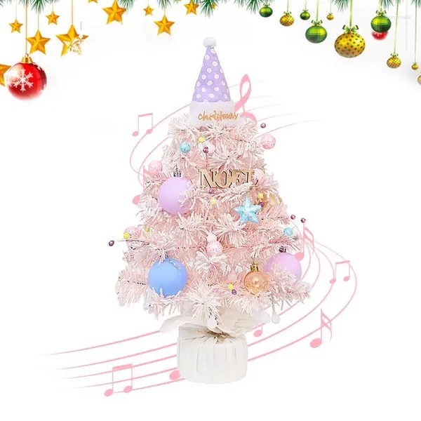 Figurines décoratines Christmas Music Light Box extérieur mini décor de bureau d'arbre 360 Rotation Colours Couleurs de bureau Toys pour chambre à coucher