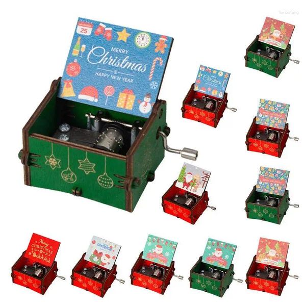 Figuras decorativas Caja de música navideña Regalo de año musical Hermoso Jingle Bells para bodas y vacaciones
