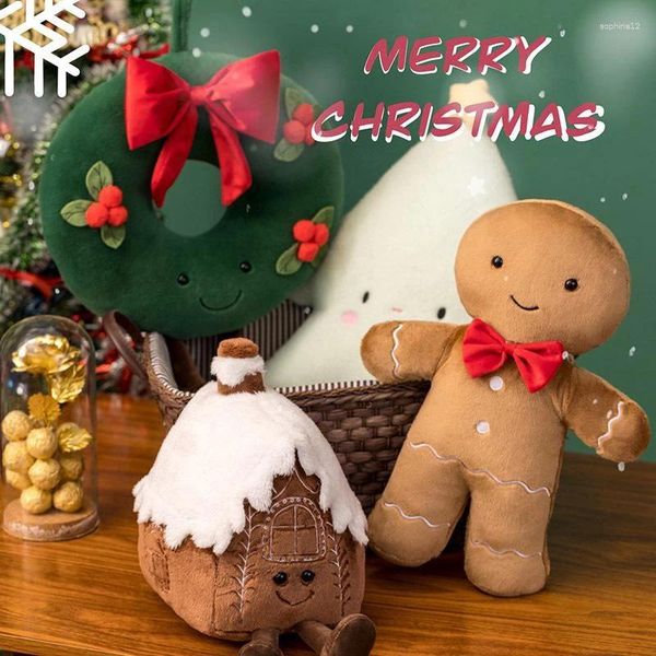 Figurines décoratines Christmas Plux Planche de biscuit en farce Chocolate House House Decor Cushion Mignon Funny Tree Party Doll Doll