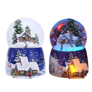 Figurines décoratives Christmas Snow House Crystal Ball Music Boîte Rotation d'éclairage |Cadeau automatique 32 anniversaire avec vidéo