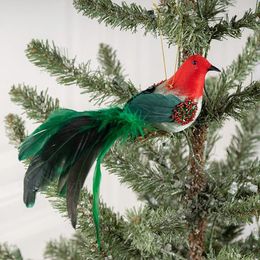 Figurines décoratines Ornement de l'arbre de Noël Bird artificiel suspendu portable de décoration saisonnière cadeau de vacances