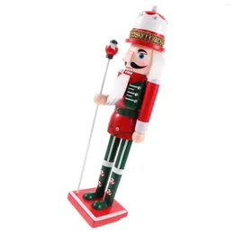 Figurines décoratines Classic Red and Green Candy Series Série Noix de casse-noix Soldier Puppet Decoration (38 cm) (3D Lollipop) Ornements Noël