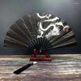 Figurines décoratives Classical Dancing Silk Tissu de style chinois pliage pliant en plastique vintage Dragon Dragon Imprimée à la main