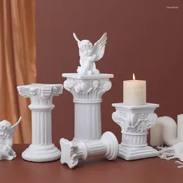 Figurines décoratines Colonne romaine résine classique avec ange statue décoration de tir de tir décor